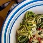 Zucchini Noodles with Spicy Almond Sauce